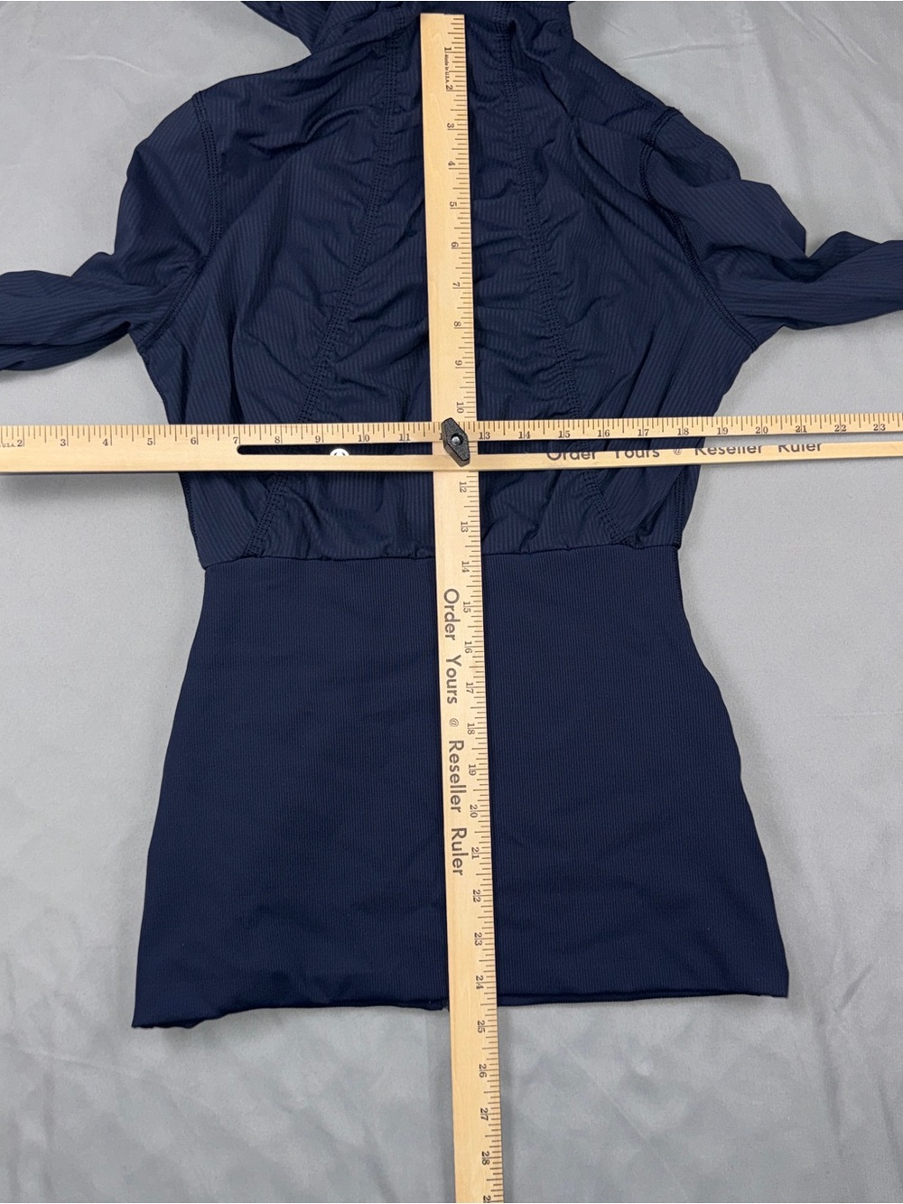 Lululemon Shaped Expression Hoodie Jacket Midnight Navy Ruched Size 6 - Picture 8 of 8